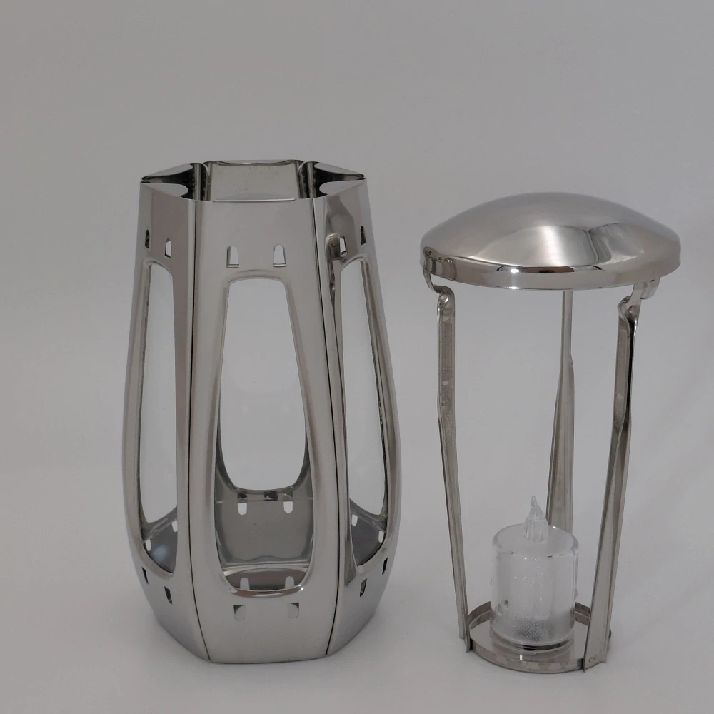 Hřbitovní lampa L6 - nerezová, šestihranná